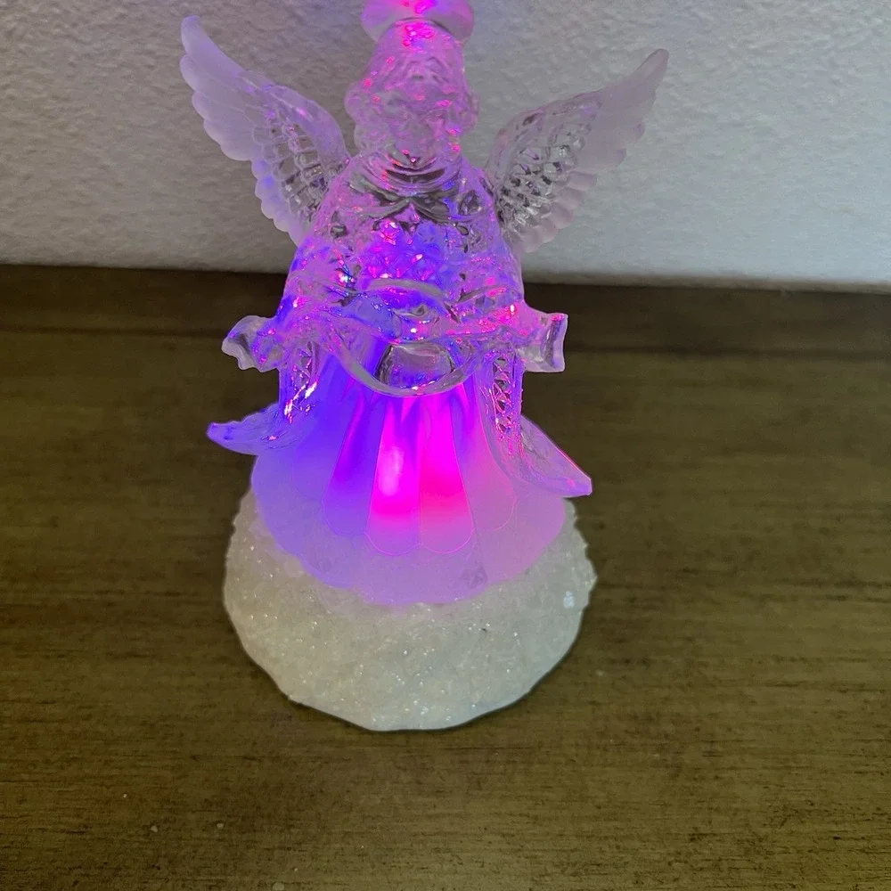 Christmas Angel Hard Plastic Rotating Colors 5.5
